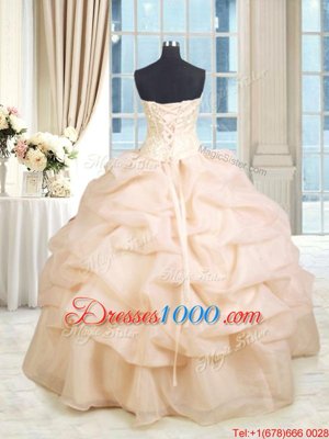 Customized Baby Blue Sleeveless Floor Length Beading and Ruffles Lace Up 15 Quinceanera Dress