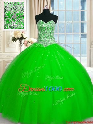 Wonderful Floor Length Lace Up Vestidos de Quinceanera for Military Ball and Sweet 16 and Quinceanera with Beading and Sequins