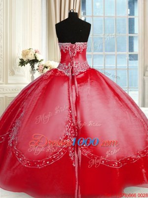 Fancy Sleeveless Lace Up Floor Length Beading and Embroidery Quince Ball Gowns