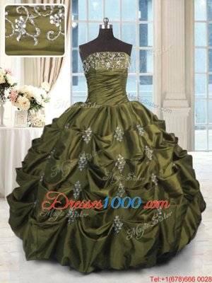 Sleeveless Beading and Appliques and Embroidery and Pick Ups Lace Up Sweet 16 Dress