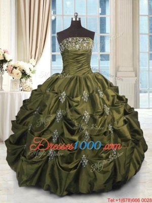 Sleeveless Beading and Appliques and Embroidery and Pick Ups Lace Up Sweet 16 Dress