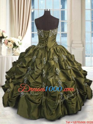Sleeveless Beading and Appliques and Embroidery and Pick Ups Lace Up Sweet 16 Dress