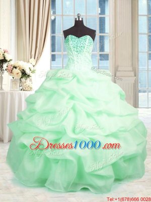 Edgy Sleeveless Lace Up Floor Length Beading and Ruffles Vestidos de Quinceanera