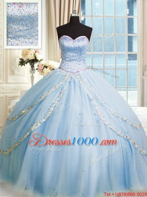 Lovely Organza Sleeveless With Train Ball Gown Prom Dress Court Train and Beading and Appliques