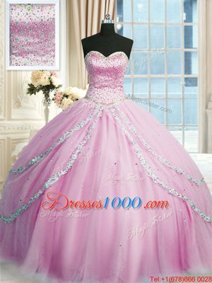 Sweetheart Sleeveless Lace Up Ball Gown Prom Dress Light Blue Organza