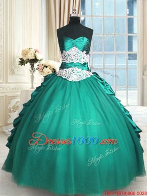 Adorable Red Sleeveless Beading and Pick Ups With Train Quince Ball Gowns