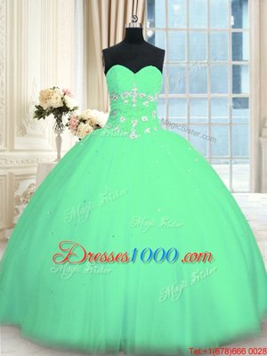 Adorable Champagne Ball Gowns Sweetheart Sleeveless Organza Floor Length Lace Up Beading and Ruffles 15 Quinceanera Dress