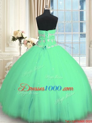 Adorable Champagne Ball Gowns Sweetheart Sleeveless Organza Floor Length Lace Up Beading and Ruffles 15 Quinceanera Dress