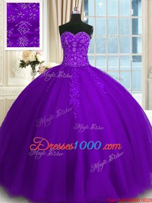 Most Popular Sleeveless Lace Up Floor Length Appliques Vestidos de Quinceanera