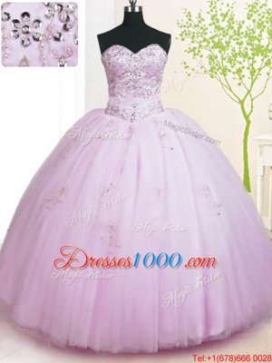 Attractive Tulle Sleeveless Floor Length Quinceanera Dress and Beading and Appliques