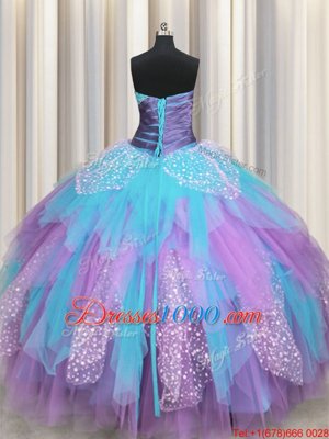 Floor Length Multi-color Quinceanera Dresses Sweetheart Sleeveless Lace Up