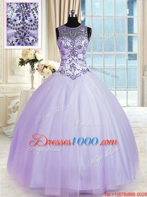 Colorful Scoop Sleeveless Beading Lace Up Quinceanera Dresses