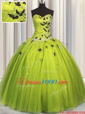 Charming Sleeveless Lace Up Floor Length Beading and Appliques Sweet 16 Dresses