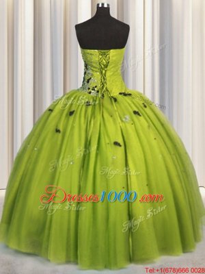 Charming Sleeveless Lace Up Floor Length Beading and Appliques Sweet 16 Dresses