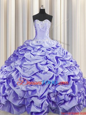 Brush Train Sleeveless Sweep Train Beading and Pick Ups Lace Up Sweet 16 Dresses