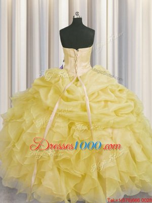 Wonderful Sleeveless Lace Up Floor Length Beading and Ruffles Quinceanera Dresses