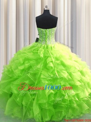 Hot Selling Visible Boning Floor Length Quinceanera Gown Sweetheart Sleeveless Lace Up
