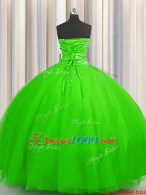 Shining Puffy Skirt Sweetheart Lace Up Beading Sweet 16 Quinceanera Dress Sleeveless