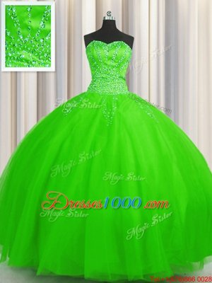 Shining Puffy Skirt Sweetheart Lace Up Beading Sweet 16 Quinceanera Dress Sleeveless