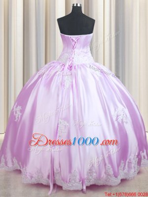 Sleeveless Lace Up Floor Length Beading and Appliques Sweet 16 Dress