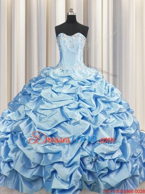 Brush Train Sleeveless Sweep Train Lace Up Beading and Pick Ups Quinceanera Dresses