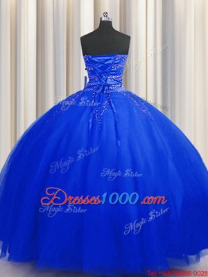Puffy Skirt Sweetheart Sleeveless Tulle 15 Quinceanera Dress Beading Lace Up