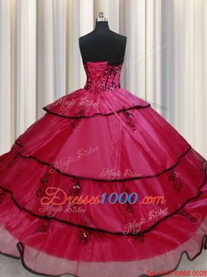 Clearance Sweetheart Sleeveless Satin Vestidos de Quinceanera Beading and Appliques and Ruffled Layers Lace Up