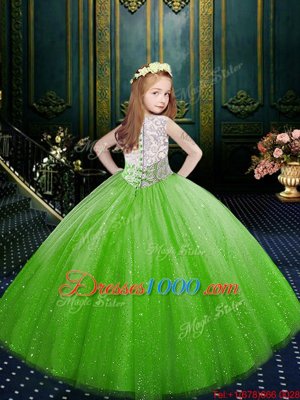 Best Scoop Clasp Handle Party Dress for Toddlers Appliques Sleeveless Floor Length