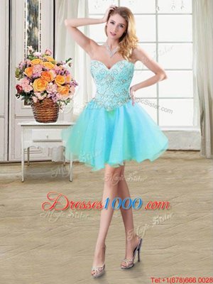 Four Piece Sweetheart Sleeveless Organza Quince Ball Gowns Beading and Ruffles and Pick Ups Lace Up