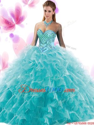 Ruffled Floor Length Ball Gowns Sleeveless Multi-color Quinceanera Dresses Lace Up