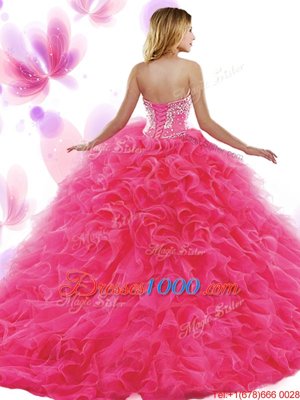 Ruffled Floor Length Ball Gowns Sleeveless Multi-color Quinceanera Dresses Lace Up