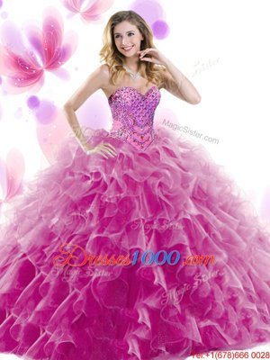 Ruffled Floor Length Ball Gowns Sleeveless Multi-color Quinceanera Dresses Lace Up