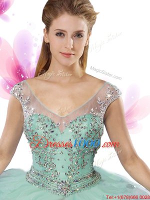 Elegant Floor Length Green Quince Ball Gowns Sweetheart Sleeveless Lace Up