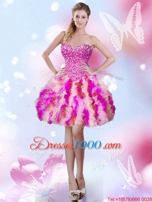 Beautiful Multi-color Sleeveless Tulle Lace Up Party Dresses for Prom and Party