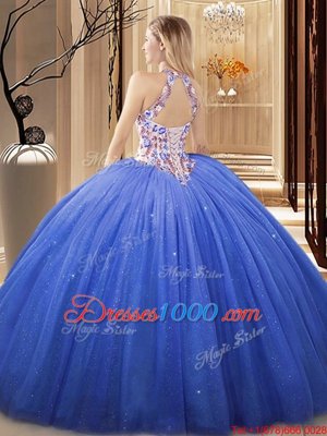 Noble Tulle Sleeveless Floor Length Quinceanera Dresses and Lace and Appliques