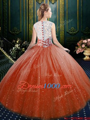 New Arrival Royal Blue Sleeveless Floor Length Lace Zipper Quinceanera Gown