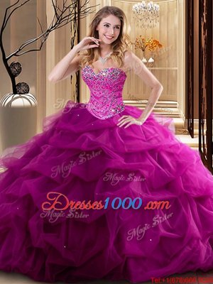 Sleeveless Lace Up Floor Length Beading and Ruffles Quince Ball Gowns