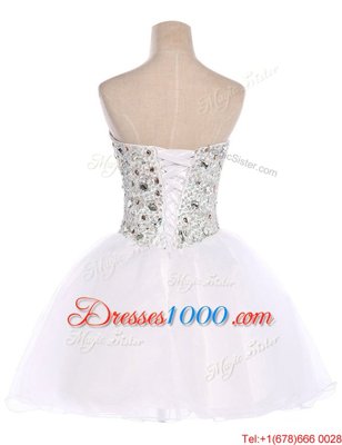 Best Selling Sleeveless Lace Up Mini Length Beading Prom Gown