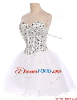 Best Selling Sleeveless Lace Up Mini Length Beading Prom Gown