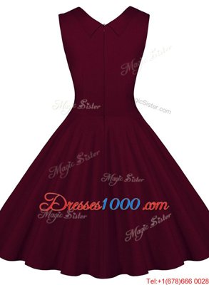 Burgundy Sweetheart Neckline Ruching Dress for Prom Sleeveless Zipper