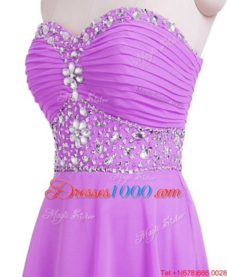 Edgy Sweetheart Sleeveless Lace Up Prom Party Dress Lilac Organza