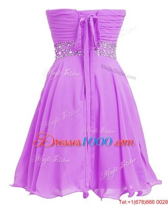 Edgy Sweetheart Sleeveless Lace Up Prom Party Dress Lilac Organza