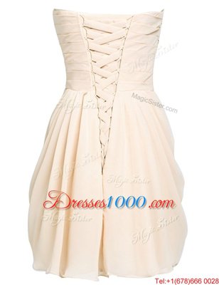 Free and Easy Column/Sheath Prom Dress Lavender Sweetheart Chiffon Sleeveless Knee Length Lace Up