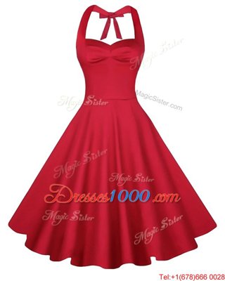 Sophisticated Sweetheart Sleeveless Backless Homecoming Dress Red Satin