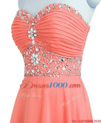 Stylish Sleeveless Beading and Belt Lace Up Prom Evening Gown