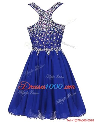 Stylish Burgundy Cocktail Dresses Prom and Party and For with Beading Straps Sleeveless Zipper