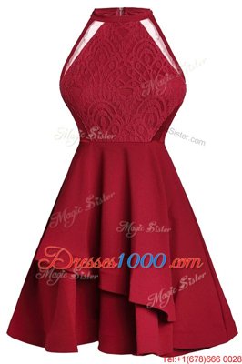 Fantastic Wine Red Pageant Dress for Teens Prom and Party and For with Ruffled Layers High-neck Sleeveless Zipper
