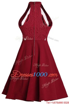 Fantastic Wine Red Pageant Dress for Teens Prom and Party and For with Ruffled Layers High-neck Sleeveless Zipper