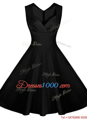 Graceful Black Sweetheart Neckline Ruching Homecoming Dress Sleeveless Zipper
