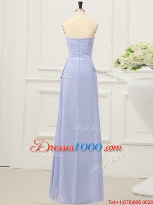 Clearance Chiffon Strapless Sleeveless Zipper Ruching and Belt Prom Party Dress in Lavender